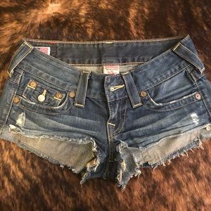 True Religion Blue Jean Shorts, Size 25